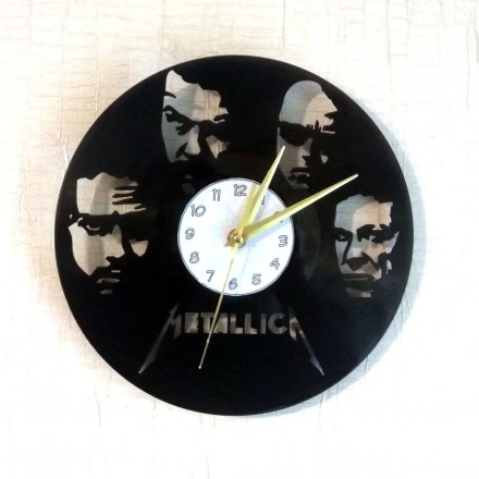 Часы на виниловой пластинке Металлика