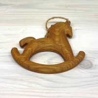 Ёлочная игрушка из дерева "Лошадка-качалка"