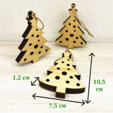 Деревянная игрушка на елку Ёлочка
