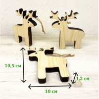 Деревянная игрушка на елку Лось