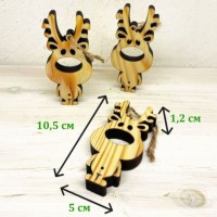 Деревянная игрушка на елку Сказочный олень