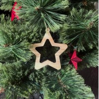 Деревянная игрушка на елку Звездочка
