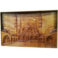 Резное панно Мечеть Сердце Чечни