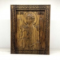 Деревянная резная икона Ангел-хранитель