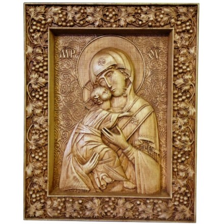 Икона Владимирской Божьей Матери из дерева