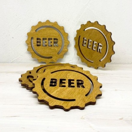 Подставки под пиво с гравировкой