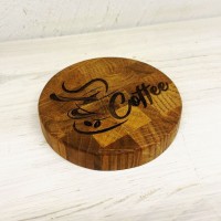 Подставка под чашку из дуба Кофе